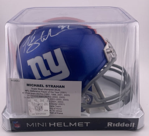 Giants Mini Helmet - Michael Strahan - Autographed w/ Tristar Certificate of Authentication