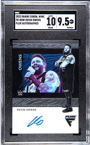 WWE Kevin Owens 2022 Panini Chronicles Flux No.FX-KOW Autographed SGC Graded 9.5 Auto 10 Single Card