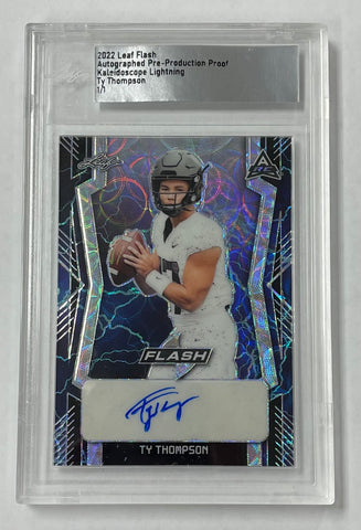 Ty Thompson 2022 Leaf Flash Pre-Production 1/1 Kaleidoscope Lightning Autographed Rookie Single Card