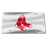 Red Sox Laser Cut License Plate Tag Acrylic Silver