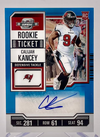 Buccaneers Calijah Kancey 2023 Panini Contenders Optic No.152 #90/99 Autographed Rookie Single Card