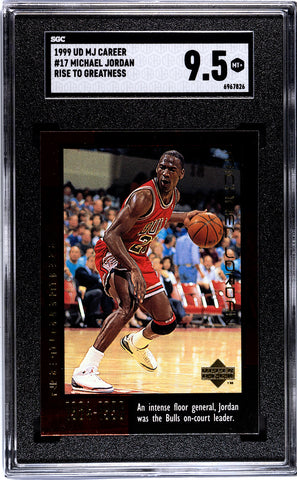 Bulls Michael Jordan 1999 Upper Deck MJ Career No.17 Rise to Greatness SGC Graded 9.5 Single Card (6967826)