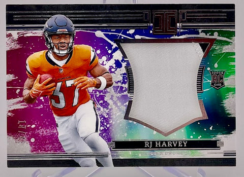 Broncos RJ Harvey 2025 Panini Impeccable No.RCL-RHY #17/49 Relic Rookie Single Card