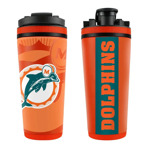 Dolphins 26oz 4D Stainless Steel Ice Shaker Classic Orange