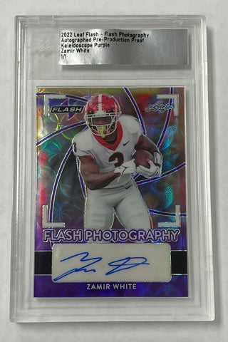 Zamir White 2022 Leaf Flash Pre-Production 1/1 Kaleidoscope Purple Autographed Rookie Single Card