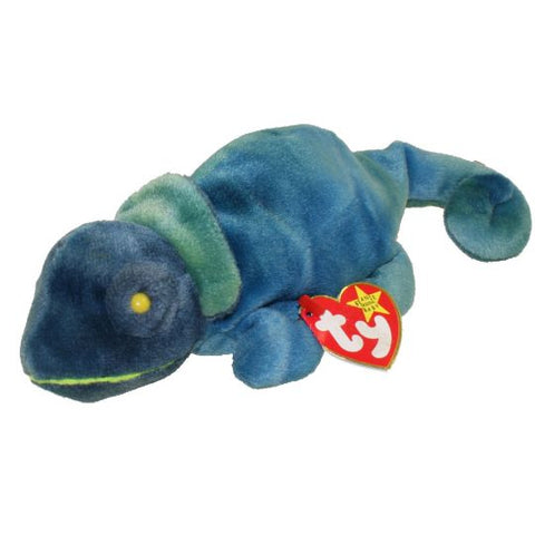 TY Beanie Baby 9" - Rainbow the Chameleon (Dark Blue) 1997