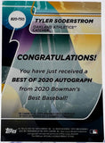 Athletics Tyler Soderstrom 2020 Topps Bowmans Best No.B20-TSO 014/150 Autographed Single Card