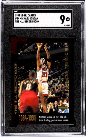 Bulls Michael Jordan 1999 Upper Deck MJ Career No.54 The MJ Record Book SGC Graded 9 Single Card (3914992)