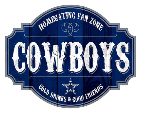 Cowboys 12" Wood Sign Homegating Fan Zone