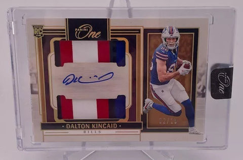 Bills Dalton Kincaid 2023 Panini One No.33 #02/10 Autographed Relic Rookie Single Card