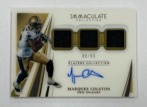 Saints Marques Colston 2021 Panini Immaculate No.IPC-MC #80/99 Autographed Relic Single Card