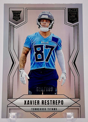 Titans Xavier Restrepo 2025 Panini Donruss Elite No.136 #528/999 Rookie Single Card