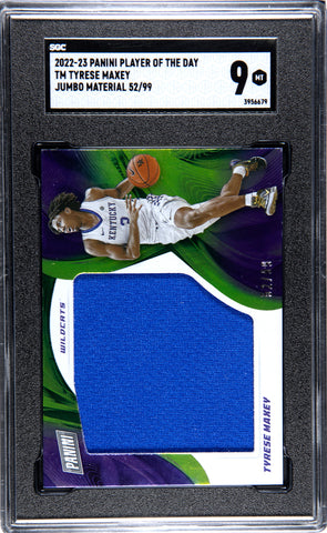 Kentucky Tyrese Maxey 2022-23 Panini Player of the Day No.TM #52/99 Jumbo Relic SGC Graded 9 Single Card