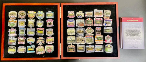 Willabee & Ward MLB Stadium Collector Pin Set w/ Description Cards & Display Case