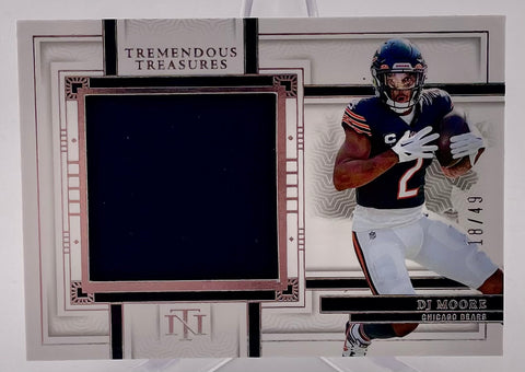 Bears DJ Moore 2023 Panini National Treasures No.TRE-DME #18/49 Relic Single Card