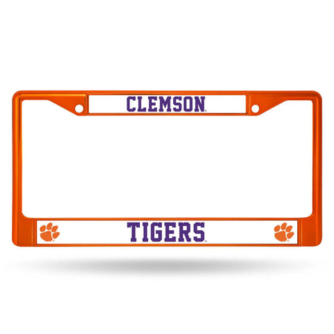 Clemson Chrome License Plate Frame Color Orange