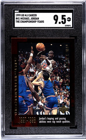 Bulls Michael Jordan 1999 Upper Deck MJ Career No.41 The Championship Years SGC Graded 9.5 Single Card (5390091)