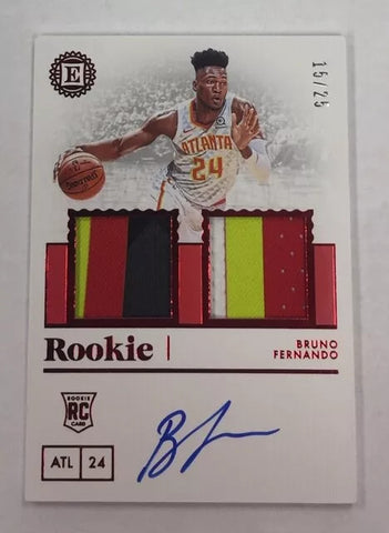 Hawks Bruno Fernando 2019-20 Encased FOTL No.271 #15/25 Autographed Relic Rookie Single Card