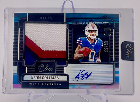 Bills Keon Coleman 2024 Panini One No.86 #32/99 Autographed Relic Rookie Single Card