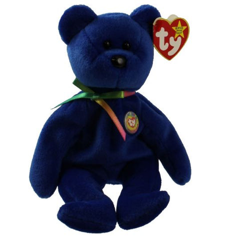 TY Beanie Baby 8.5" - Clubby 1 the Dark Blue Bear 1998