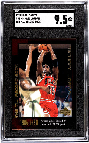 Bulls Michael Jordan 1999 Upper Deck MJ Career No.51 The MJ Record Book SGC Graded 9.5 Single Card (1294126)
