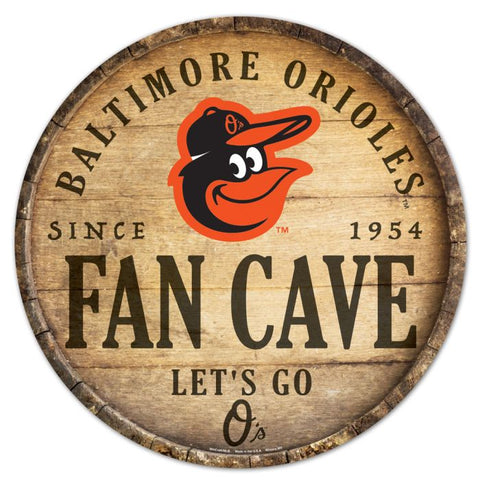 Orioles Wood Sign Round 14" Fan Cave