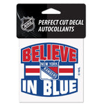 Rangers 4x4 Decal Slogan NHL