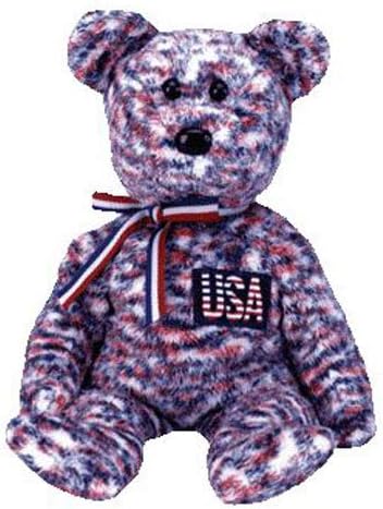 TY Beanie Baby 8.5" - USA Red/White and Blue 2000 Bear