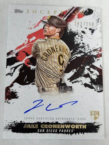 Padres Jake Cronenworth 2021 Topps Inception 183/249 Rookie On-Card Autographed Single Card