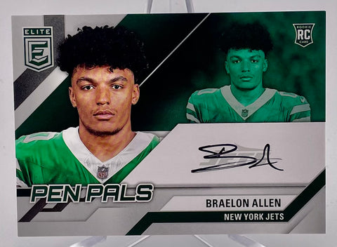 Jets Braelon Allen 2024 Donruss Elite No.PAL-BAL Autographed Rookie Single Card