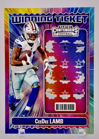 Cowboys CeeDee Lamb 2024 Panini Contenders No.10 Winning Ticket Parallel Single Card