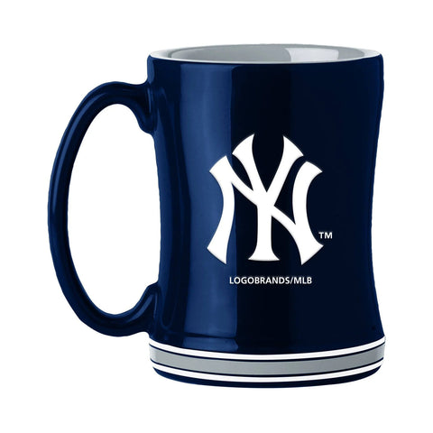 Yankees 14oz Coffee Mug Relief Blue