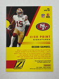 49ers Deebo Samuel 2021 Panini Zenith No.HPS-DS #80/99 Autographed Single Card