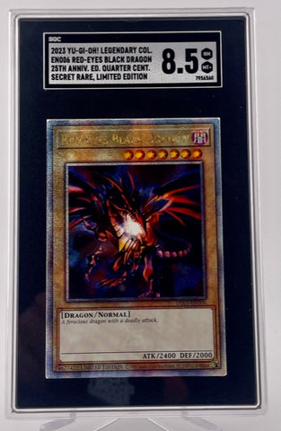 Yu-Gi-Oh Red-Eyes Black Dragon 2023 Legendary Collection No.LC01-EN006 25th Anniversary Secret Rare Limited Edition SGC Graded 8.5 Single Card