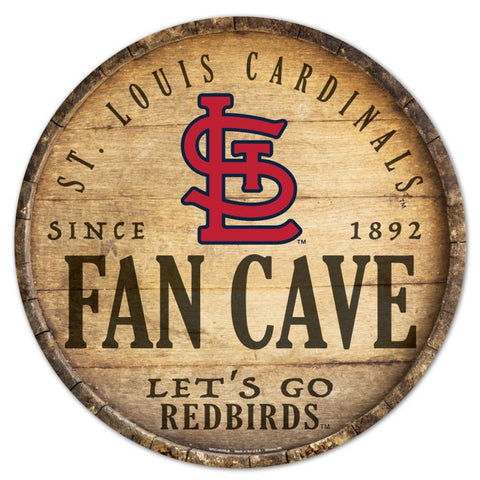 Cardinals Wood Sign Round 14" Fan Cave MLB