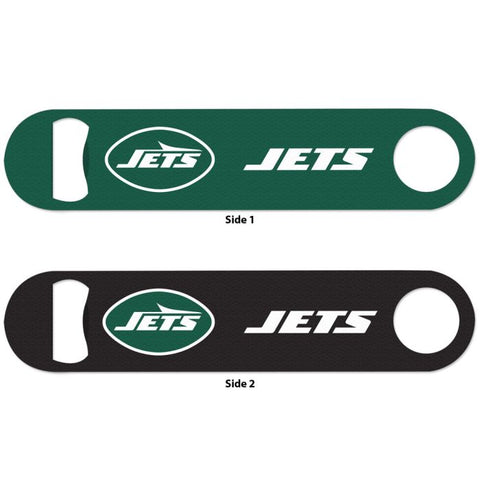 Jets Long Neck Bottle Opener Metal 2-Sided NFL