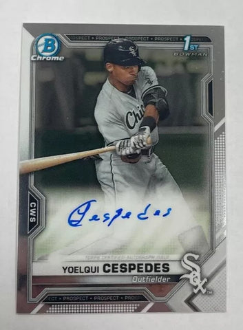 White Sox Yoelqui Cespedes 2021 Bowman Chrome No.CPA-YC 1st Autographed Prospect Single Card