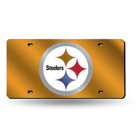 Steelers Laser Cut License Plate Tag Color Yellow Logo