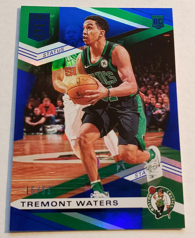 Celtics Tremont Waters 2019-20 Donruss Elite #16/51 Green Status Rookie Single Card