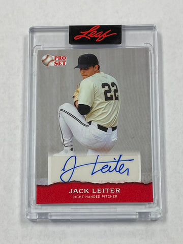 Rangers Jack Leiter 2022 Leaf Pro Set Sports No.PSA-JL1 Autographed Single Card