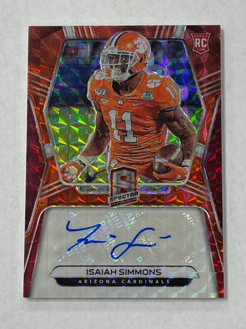 Clemson/Cardinals Isaiah Simmons 2020 Panini Spectra No.8 09/10 Autographed Rookie Single Card