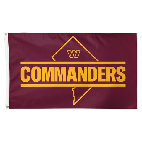 Commanders 3x5 House Flag Deluxe Logo