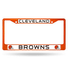 Browns Chrome License Plate Frame Color Orange