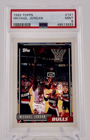 Bulls Michael Jordan 1992 Topps No.141 PSA Graded 9 Single Card