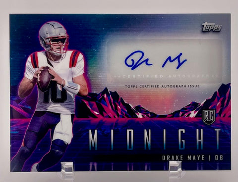 Patriots Drake Maye 2024 Topps Midnight No.RHS-DM Autographed Rookie Single Card