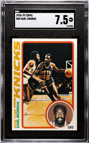 Knicks Earl Monroe 1978-79 Topps No.45 SGC Graded 7.5 Single Card