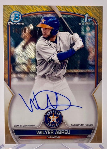 Astros Wilyer Abreu 2023 Bowman Chrome No.CPA-WA #18/50 Autographed 1st Single Card