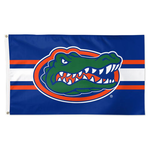 Gators 3x5 House Flag Deluxe Logo Blue w/ Stripes