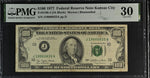 1977 $100 Federal Reserve Note Kansas City Dollar Bill - Fr#2168-J, JA Block, Morton/Blumenthal - PMG Graded 30