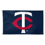 Twins 3x5 House Flag Deluxe Logo Blue